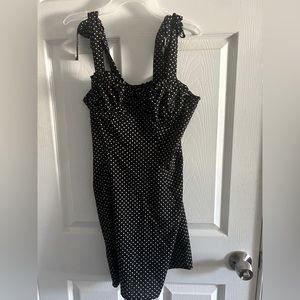 Black and white polka dot dress